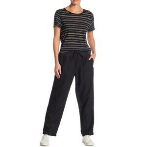 NWOT James Perse Black Linen Utility Drape Pants-sz 2 (medium)